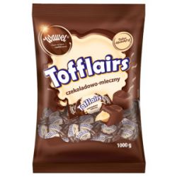 Caramelos con sabor de chocolate con leche "TOFFLAIRS" 1kg WAWEL