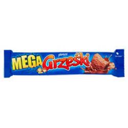 Barquillas GRZESKI MEGA bañado con chocolate de leche48gr x32 KALISZANKA